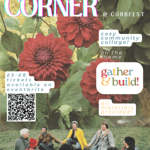 Collage Corner at CorbFest - community art workshop with gather & build theme, July 11th 2026 at Corbett Library
